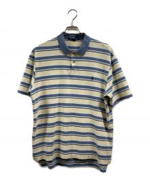 POLO RALPH LAUREN（ポロ・ラルフローレン）の古着「ボーダーポロシャツ」｜ベージュ×ブルー