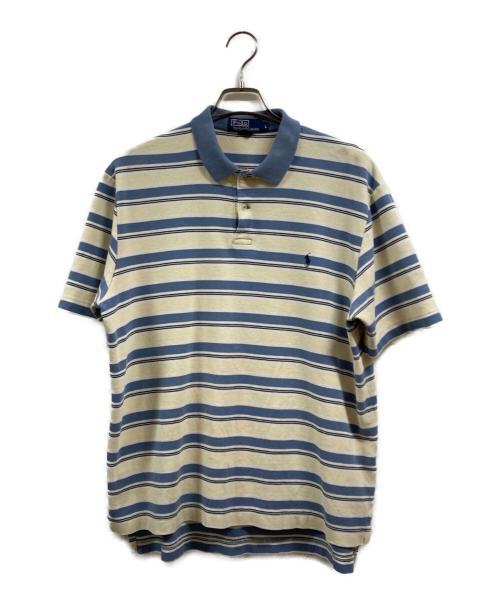 POLO RALPH LAUREN（ポロ・ラルフローレン）POLO RALPH LAUREN (ポロ・ラルフローレン) ボーダーポロシャツ ベージュ×ブルー サイズ:Lの古着・服飾アイテム