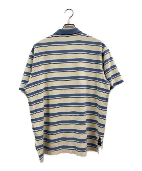 POLO RALPH LAUREN（ポロ・ラルフローレン）POLO RALPH LAUREN (ポロ・ラルフローレン) ボーダーポロシャツ ベージュ×ブルー サイズ:Lの古着・服飾アイテム
