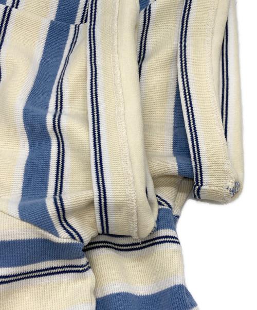 POLO RALPH LAUREN（ポロ・ラルフローレン）POLO RALPH LAUREN (ポロ・ラルフローレン) ボーダーポロシャツ ベージュ×ブルー サイズ:Lの古着・服飾アイテム
