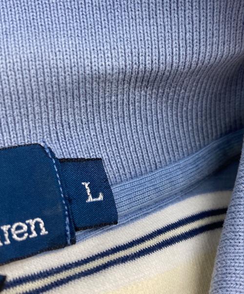 POLO RALPH LAUREN（ポロ・ラルフローレン）POLO RALPH LAUREN (ポロ・ラルフローレン) ボーダーポロシャツ ベージュ×ブルー サイズ:Lの古着・服飾アイテム