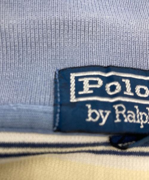POLO RALPH LAUREN（ポロ・ラルフローレン）POLO RALPH LAUREN (ポロ・ラルフローレン) ボーダーポロシャツ ベージュ×ブルー サイズ:Lの古着・服飾アイテム