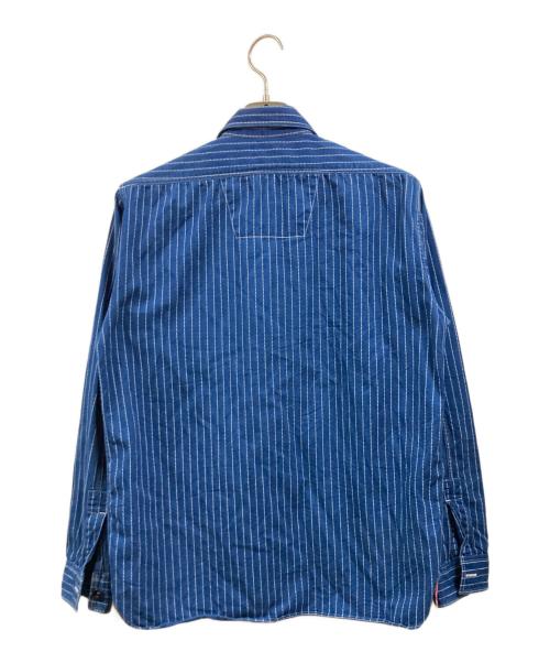 SUGAR CANE（シュガーケーン）SUGAR CANE (シュガーケーン) FICTION ROMANCE 8.5oz. WABASH STRIPE WORK SHIRT ブルー サイズ:Ｍの古着・服飾アイテム