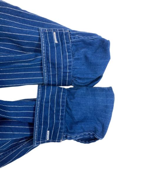 SUGAR CANE（シュガーケーン）SUGAR CANE (シュガーケーン) FICTION ROMANCE 8.5oz. WABASH STRIPE WORK SHIRT ブルー サイズ:Ｍの古着・服飾アイテム