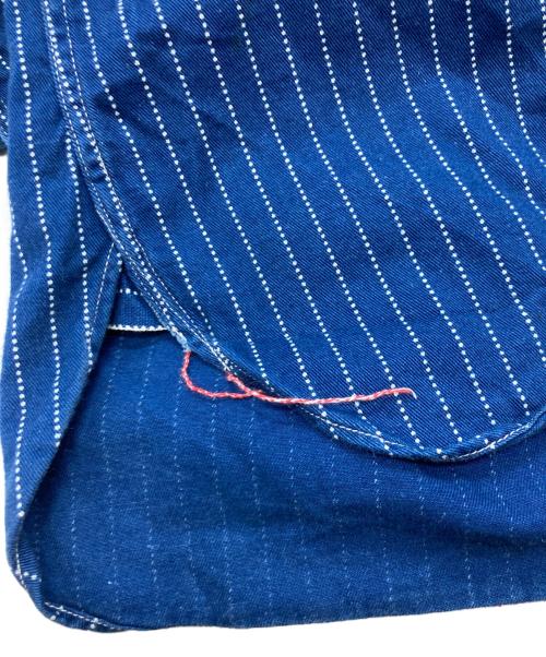 SUGAR CANE（シュガーケーン）SUGAR CANE (シュガーケーン) FICTION ROMANCE 8.5oz. WABASH STRIPE WORK SHIRT ブルー サイズ:Ｍの古着・服飾アイテム