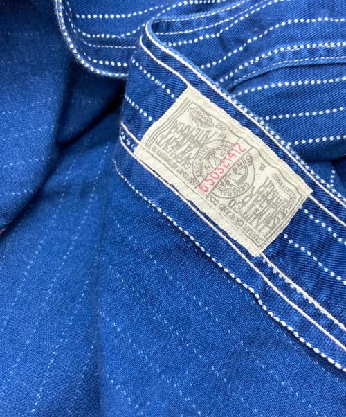 SUGAR CANE（シュガーケーン）SUGAR CANE (シュガーケーン) FICTION ROMANCE 8.5oz. WABASH STRIPE WORK SHIRT ブルー サイズ:Ｍの古着・服飾アイテム