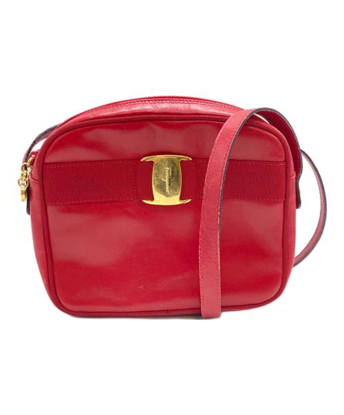 Salvatore Ferragamo（サルヴァトーレ フェラガモ）Salvatore Ferragamo (サルヴァトーレ フェラガモ) Vara Bow Leather Camera Bag レッドの古着・服飾アイテム