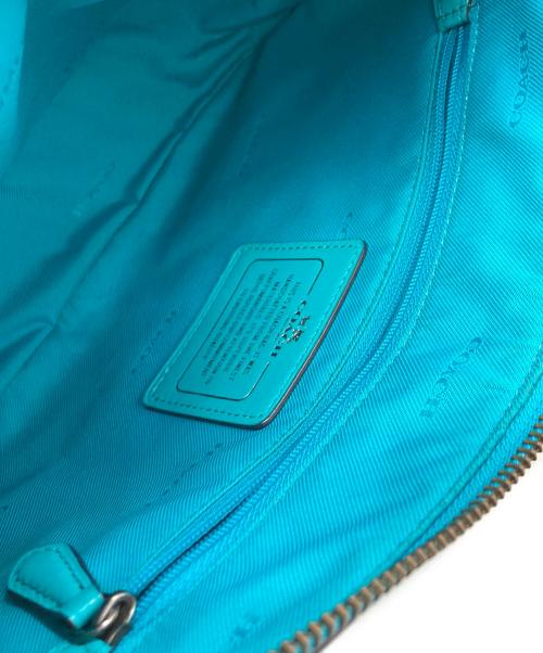 COACH（コーチ）COACH (コーチ) クロコ型押し2WAYバッグ ブルーの古着・服飾アイテム