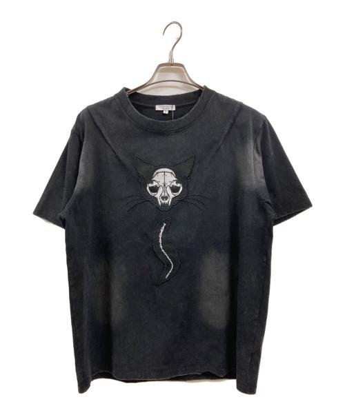 chikashitu+（チカシツプラス）chikashitu+ (チカシツプラス) Destroy skull Cat T Shirts ブラック サイズ:2の古着・服飾アイテム