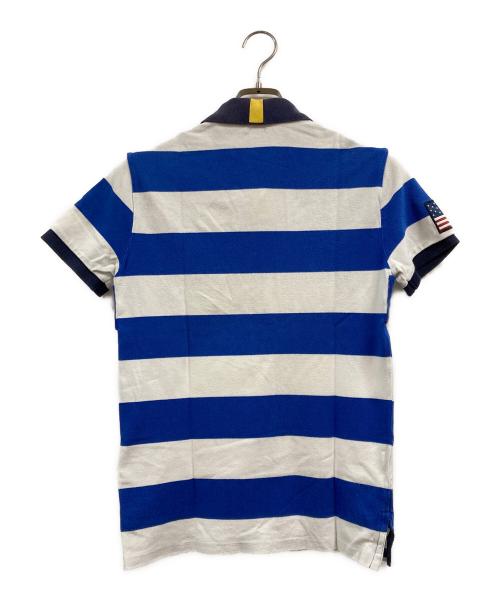 POLO RALPH LAUREN（ポロ・ラルフローレン）POLO RALPH LAUREN (ポロ・ラルフローレン) ビックロゴポロシャツ ホワイト×ブルー サイズ:XSの古着・服飾アイテム