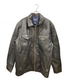 GAP（ギャップ）の古着「レザーカーコート OLD GAP」｜ブラウン