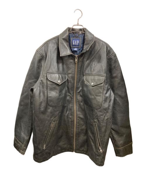 GAP（ギャップ）GAP (ギャップ) レザーカーコート OLD GAP ブラウン サイズ:Ⅼの古着・服飾アイテム