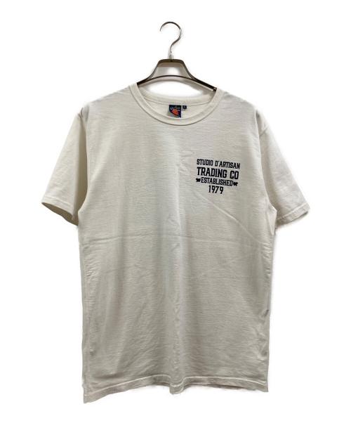 STUDIO D'ARTISAN（ステュディオダルチザン）STUDIO D'ARTISAN (ステュディオダルチザン) 吊り編みプリントTシャツ ホワイト サイズ:XLの古着・服飾アイテム