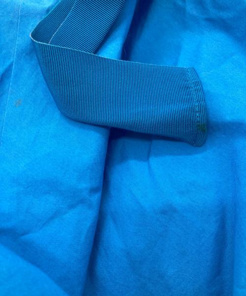 patou（パトゥ）Patou (パトゥ) コットン パフスリーブ リボン トップス ブラウス ブルー サイズ:34の古着・服飾アイテム