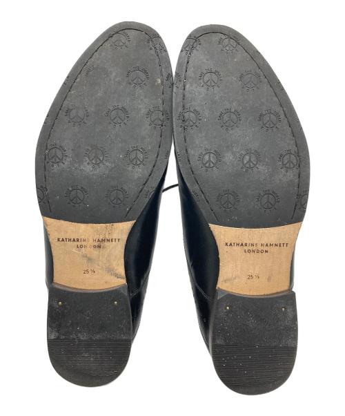 KATHARINE HAMNETT（キャサリンハムネット）KATHARINE HAMNETT (キャサリンハムネット) レザーシューズ ブラック サイズ:25.5cmの古着・服飾アイテム