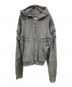 Charlie Constantinouチャーリーコンスタンティノー）の古着「Intarsia-Knit Hoodie」｜グレー