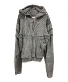 Charlie Constantinou（チャーリーコンスタンティノー）の古着「Intarsia-Knit Hoodie」｜グレー