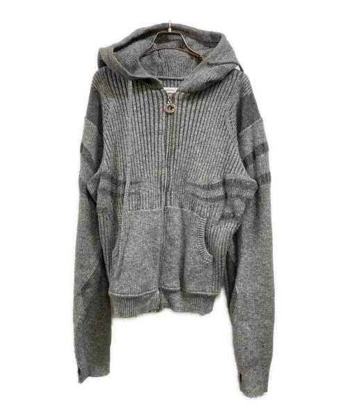 Charlie Constantinou（チャーリーコンスタンティノー）Charlie Constantinou (チャーリーコンスタンティノー) Intarsia-Knit Hoodie グレー サイズ:Sの古着・服飾アイテム