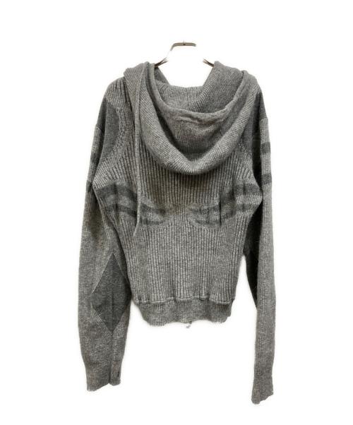 Charlie Constantinou（チャーリーコンスタンティノー）Charlie Constantinou (チャーリーコンスタンティノー) Intarsia-Knit Hoodie グレー サイズ:Sの古着・服飾アイテム