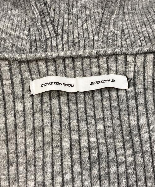 Charlie Constantinou（チャーリーコンスタンティノー）Charlie Constantinou (チャーリーコンスタンティノー) Intarsia-Knit Hoodie グレー サイズ:Sの古着・服飾アイテム