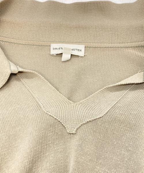DRIES VAN NOTEN（ドリスヴァンノッテン）DRIES VAN NOTEN (ドリスヴァンノッテン) ニットポロシャツ ベージュ サイズ:Mの古着・服飾アイテム