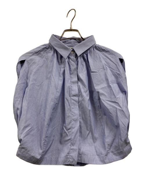 Lutz Huelle（ルッツヒュエル）LUTZ HUELLE (ルッツヒュエル) ノースリーブストライプシャツ ブルー サイズ:36の古着・服飾アイテム