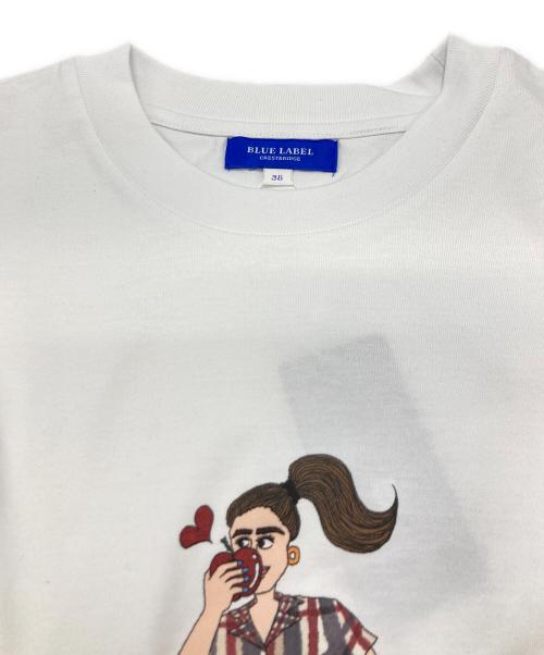 BLUE LABEL CRESTBRIDGE（ブルーレーベルクレストブリッジ）BLUE LABEL CRESTBRIDGE (ブルーレーベルクレストブリッジ) ベーシッククリア天竺Tシャツ ホワイト サイズ:38 未使用品の古着・服飾アイテム