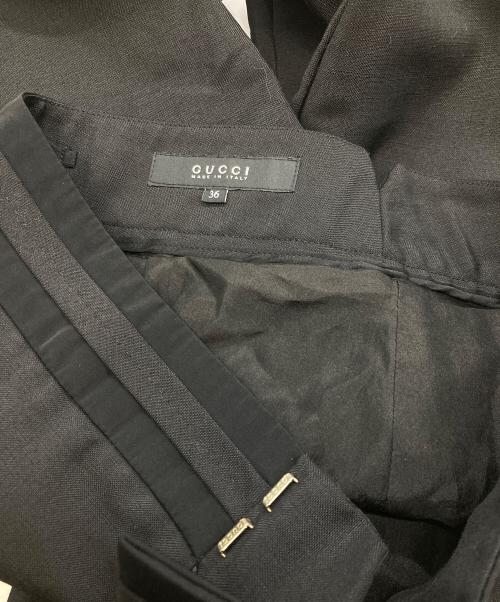 GUCCI（グッチ）GUCCI (グッチ) モヘア混スラックス ブラック サイズ:36の古着・服飾アイテム