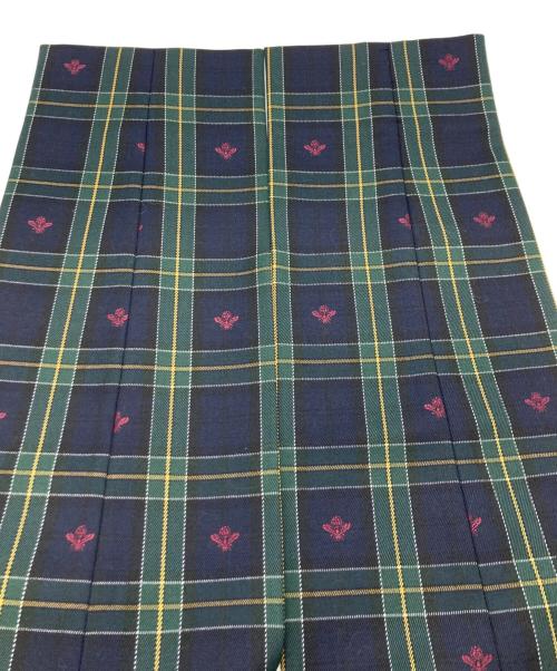 GUCCI（グッチ）GUCCI (グッチ) チェックスラックス ネイビー×グリーン サイズ:36の古着・服飾アイテム