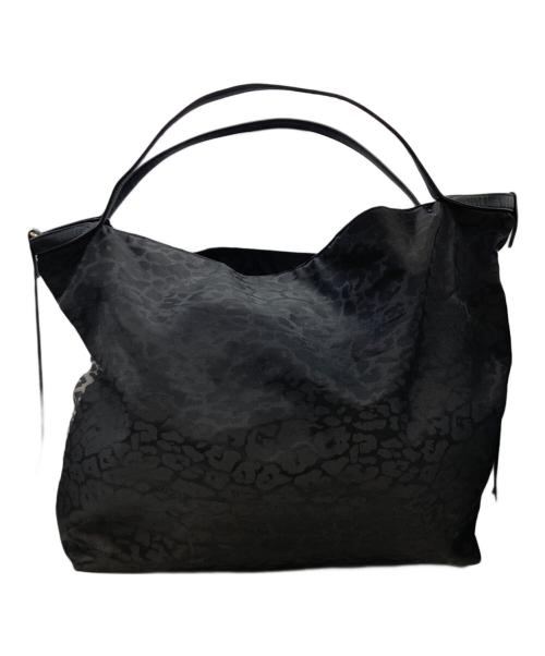 JIMMY CHOO（ジミーチュウ）JIMMY CHOO (ジミーチュウ) ポーチ付トートバッグ グレー×ブラックの古着・服飾アイテム