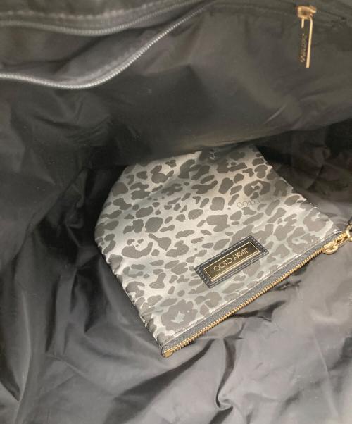 JIMMY CHOO（ジミーチュウ）JIMMY CHOO (ジミーチュウ) ポーチ付トートバッグ グレー×ブラックの古着・服飾アイテム