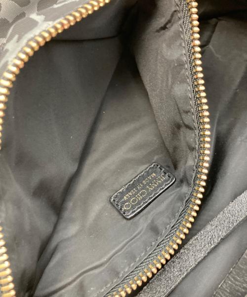 JIMMY CHOO（ジミーチュウ）JIMMY CHOO (ジミーチュウ) ポーチ付トートバッグ グレー×ブラックの古着・服飾アイテム