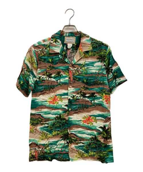 kalaheo（カラヘオ）KALAHEO (カラヘオ) ハワイアンシャツ グリーン×ホワイト サイズ:Lの古着・服飾アイテム