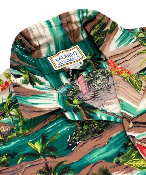 kalaheo（カラヘオ）KALAHEO (カラヘオ) ハワイアンシャツ グリーン×ホワイト サイズ:Lの古着・服飾アイテム