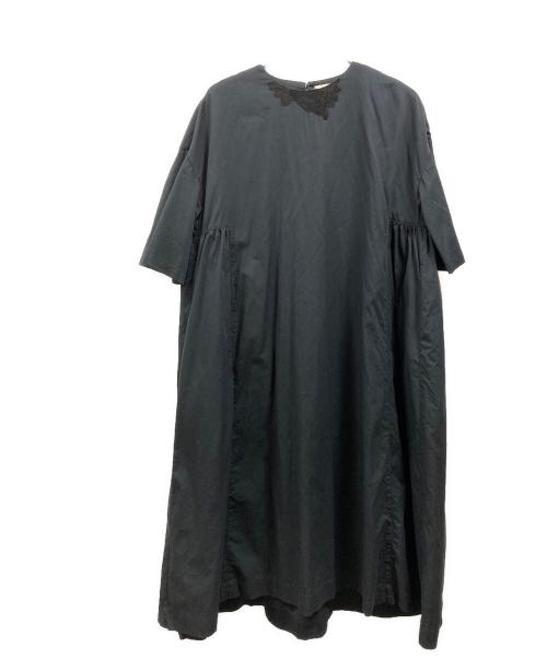 SUZUKI TAKAYUKI（スズキタカユキ）SUZUKI TAKAYUKI (スズキタカユキ) シルク混コットンワンピース ブラック サイズ:FREEの古着・服飾アイテム
