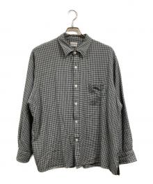 STEVEN ALAN（スティーブンアラン）の古着「GINGHAM CHECK REGULAR COLLAR BOX SHIRT-LOOSE」｜ホワイト×ブラック