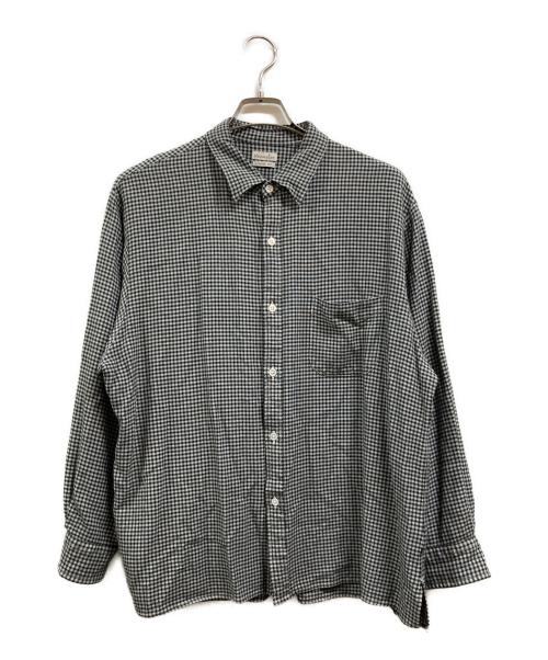 STEVEN ALAN（スティーブンアラン）STEVEN ALAN (スティーブンアラン) GINGHAM CHECK REGULAR COLLAR BOX SHIRT-LOOSE ホワイト×ブラック サイズ:XLの古着・服飾アイテム
