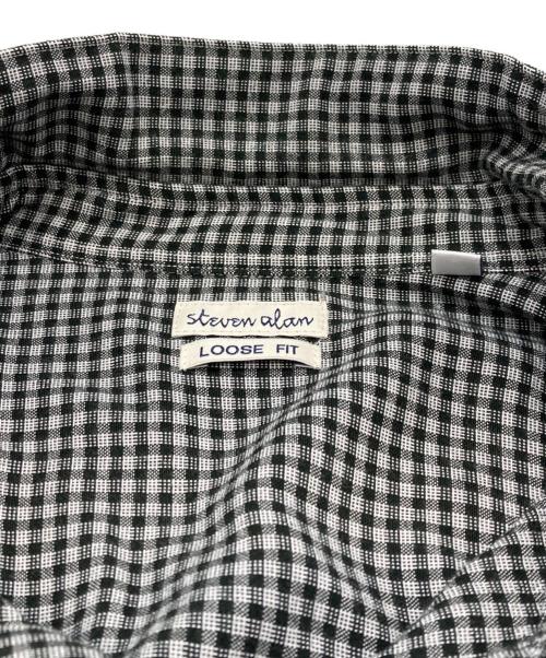 STEVEN ALAN（スティーブンアラン）STEVEN ALAN (スティーブンアラン) GINGHAM CHECK REGULAR COLLAR BOX SHIRT-LOOSE ホワイト×ブラック サイズ:XLの古着・服飾アイテム