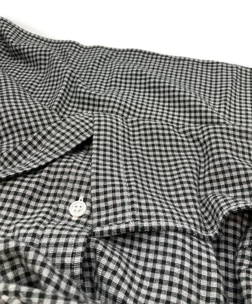 STEVEN ALAN（スティーブンアラン）STEVEN ALAN (スティーブンアラン) GINGHAM CHECK REGULAR COLLAR BOX SHIRT-LOOSE ホワイト×ブラック サイズ:XLの古着・服飾アイテム