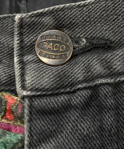 paco jeans（パコジーンズ）paco jeans (パコジーンズ) バギーデニムパンツ ブラック サイズ:38の古着・服飾アイテム