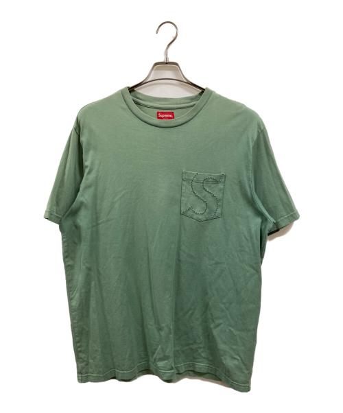 SUPREME（シュプリーム）Supreme (シュプリーム) LASER CUT S LIGOPOCKET TEE グリーン サイズ:Ｌの古着・服飾アイテム