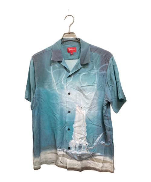 SUPREME（シュプリーム）Supreme (シュプリーム) キャンドル柄オープンカラーシャツ ブルー サイズ:Ｍの古着・服飾アイテム