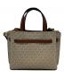 MICHAEL KORS (マイケル・コース) エミリア スモール ロゴ サッチェル ブラウン×ホワイト：10000円