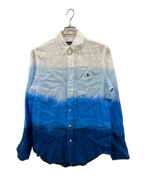 POLO RALPH LAUREN（ポロ・ラルフローレン）POLO RALPH LAUREN (ポロ・ラルフローレン) リネンシャツ ホワイト×ブルー サイズ:Sの古着・服飾アイテム