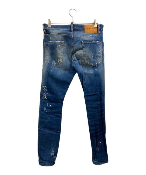DSQUARED2（ディースクエアード）DSQUARED2 (ディースクエアード) ダメージ加工スキニーデニムパンツ インディゴ サイズ:48の古着・服飾アイテム
