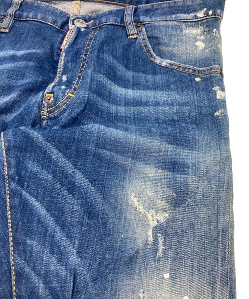 DSQUARED2（ディースクエアード）DSQUARED2 (ディースクエアード) ダメージ加工スキニーデニムパンツ インディゴ サイズ:48の古着・服飾アイテム
