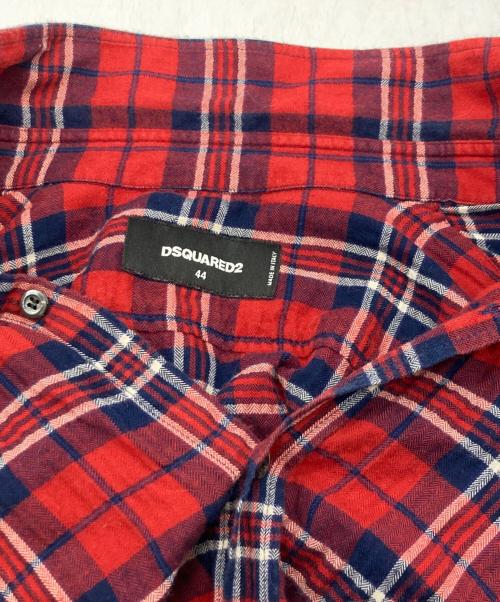 DSQUARED2（ディースクエアード）DSQUARED2 (ディースクエアード) チェックシャツ レッド サイズ:44の古着・服飾アイテム