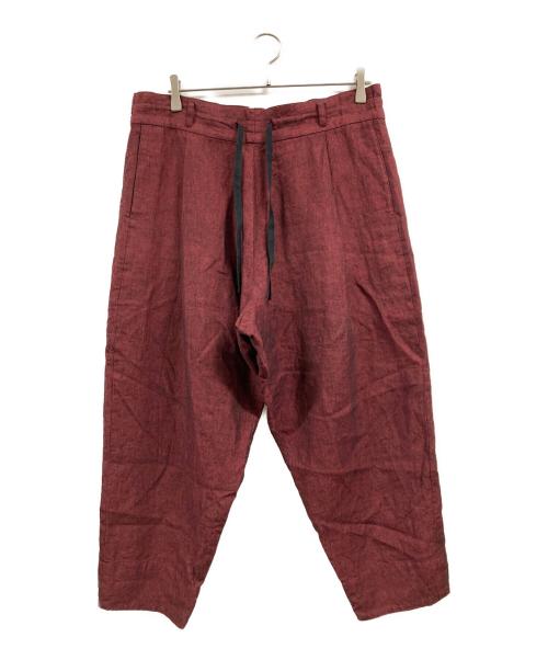 YANTOR（ヤントル）YANTOR (ヤントル) Linen Wool Himo Pants レッド サイズ:Ｍの古着・服飾アイテム