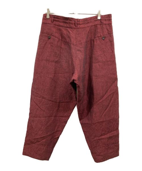 YANTOR（ヤントル）YANTOR (ヤントル) Linen Wool Himo Pants レッド サイズ:Ｍの古着・服飾アイテム