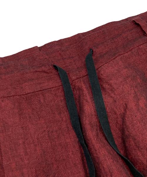 YANTOR（ヤントル）YANTOR (ヤントル) Linen Wool Himo Pants レッド サイズ:Ｍの古着・服飾アイテム